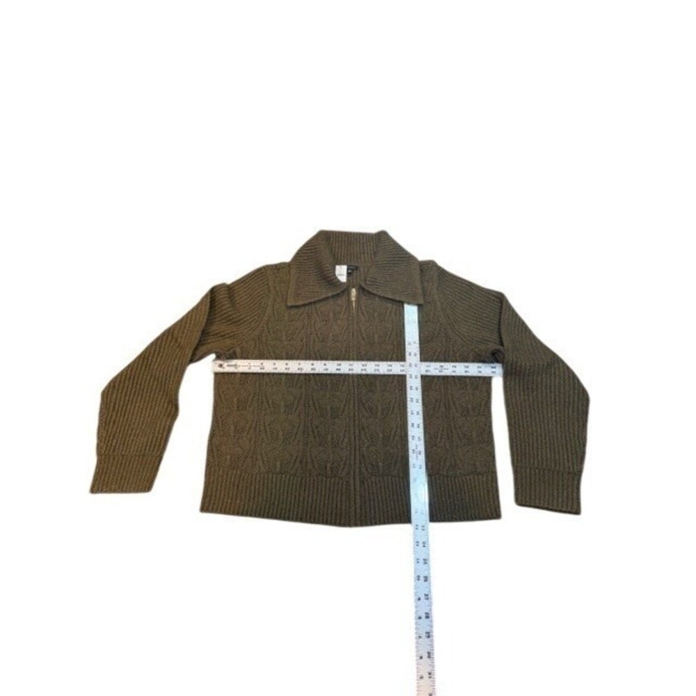 Talbots Pointelle Knit Sweater Jacket - Tweed Deep Moss So Soft NWT Women's XL - Picture 5 of 7